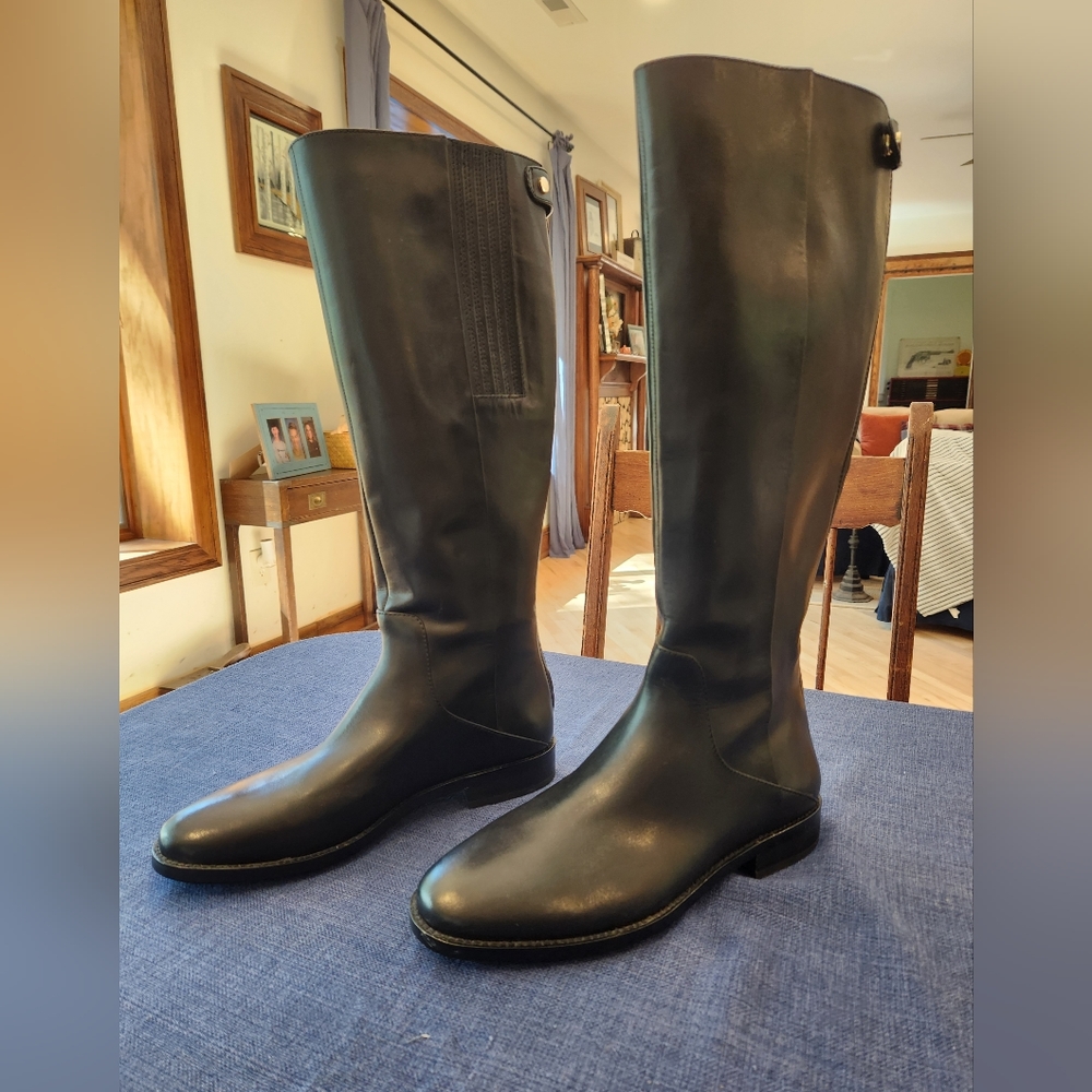 Banana Republic Black Leather Tall Riding Boots